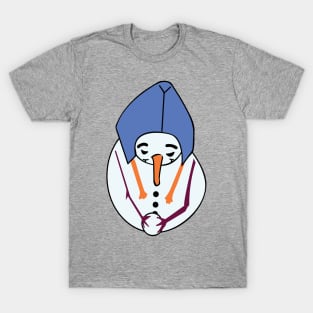 Snow girl making snowballs Snow Day Snowman T-Shirt